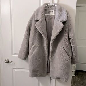 Abercrombie and Fitch grey teddy coat